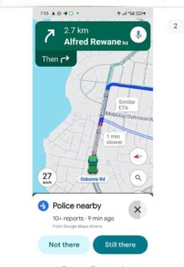 Police location feature from Google Maps shared by the lawyer