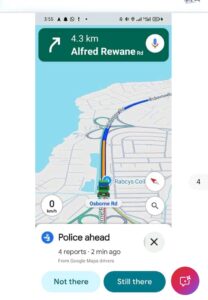 The police location feature from Google Maps shared by the lawyer