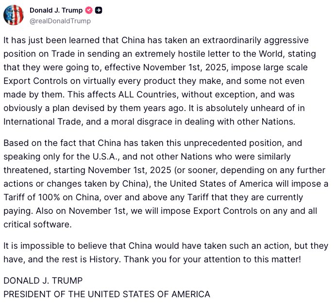 DONALD TRUMP'S TARIFF TWEET