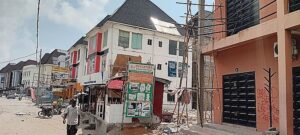 Aerial view of the section of the New Mandela where 19 buildings were affected